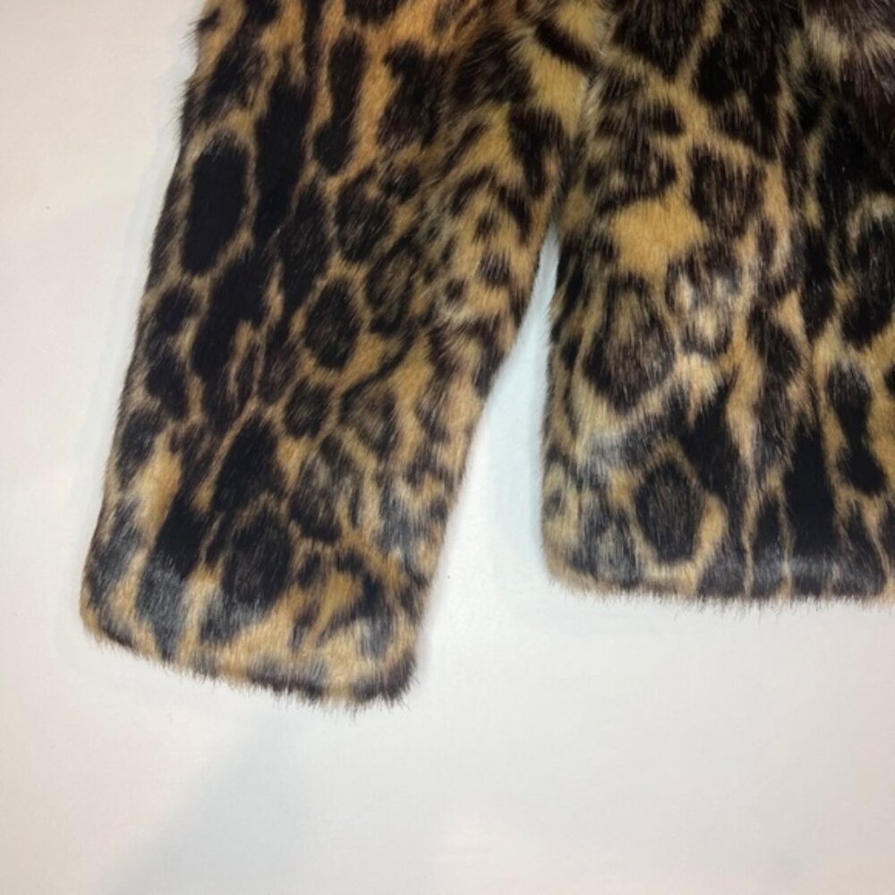 NWT KAREN MILLEN Super-Soft Faux Fur Leopard Print Lined Jacket w Pockets Sz 6 - Picture 10 of 16